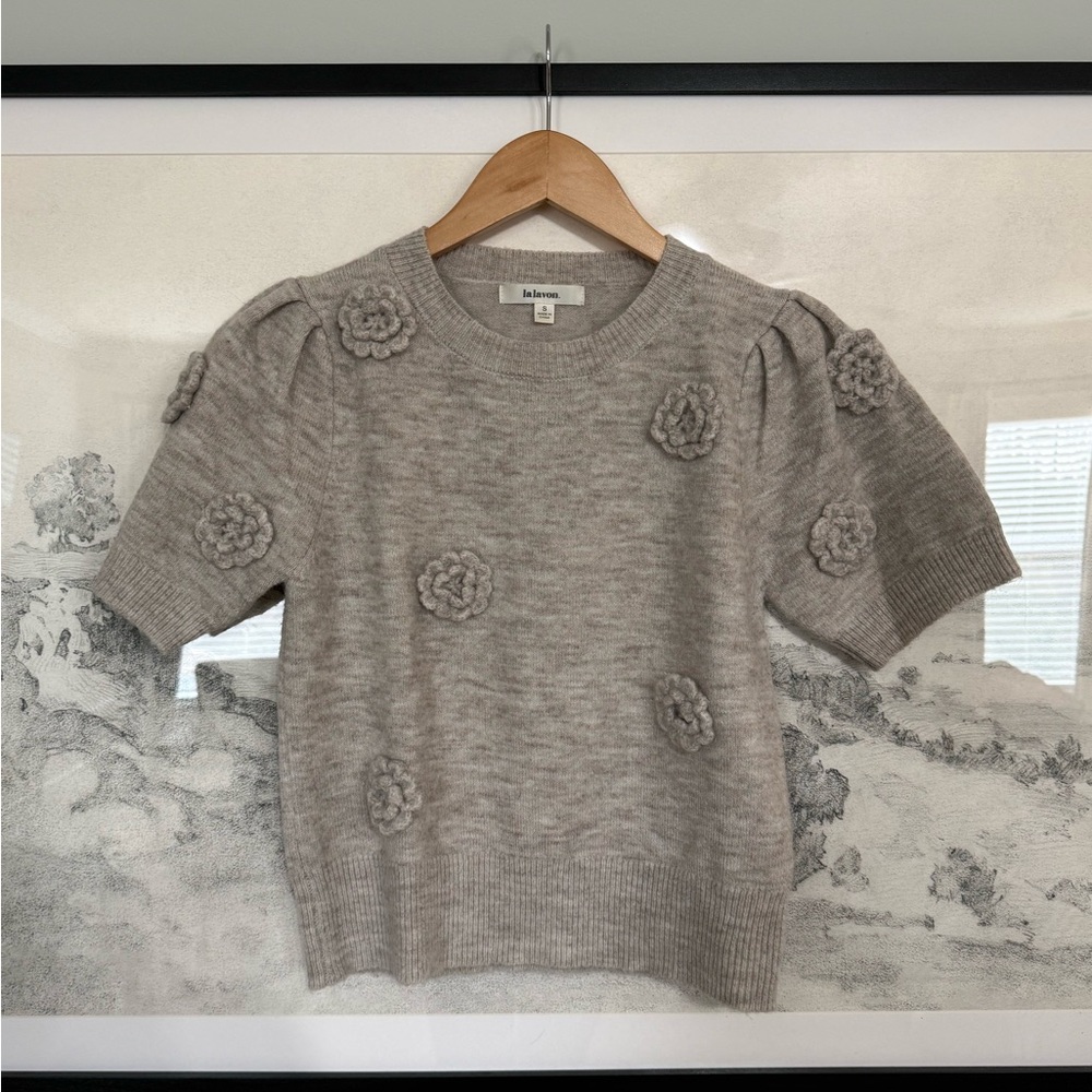 Beige Joan Knit Sweater Top - Picture 2 of 4